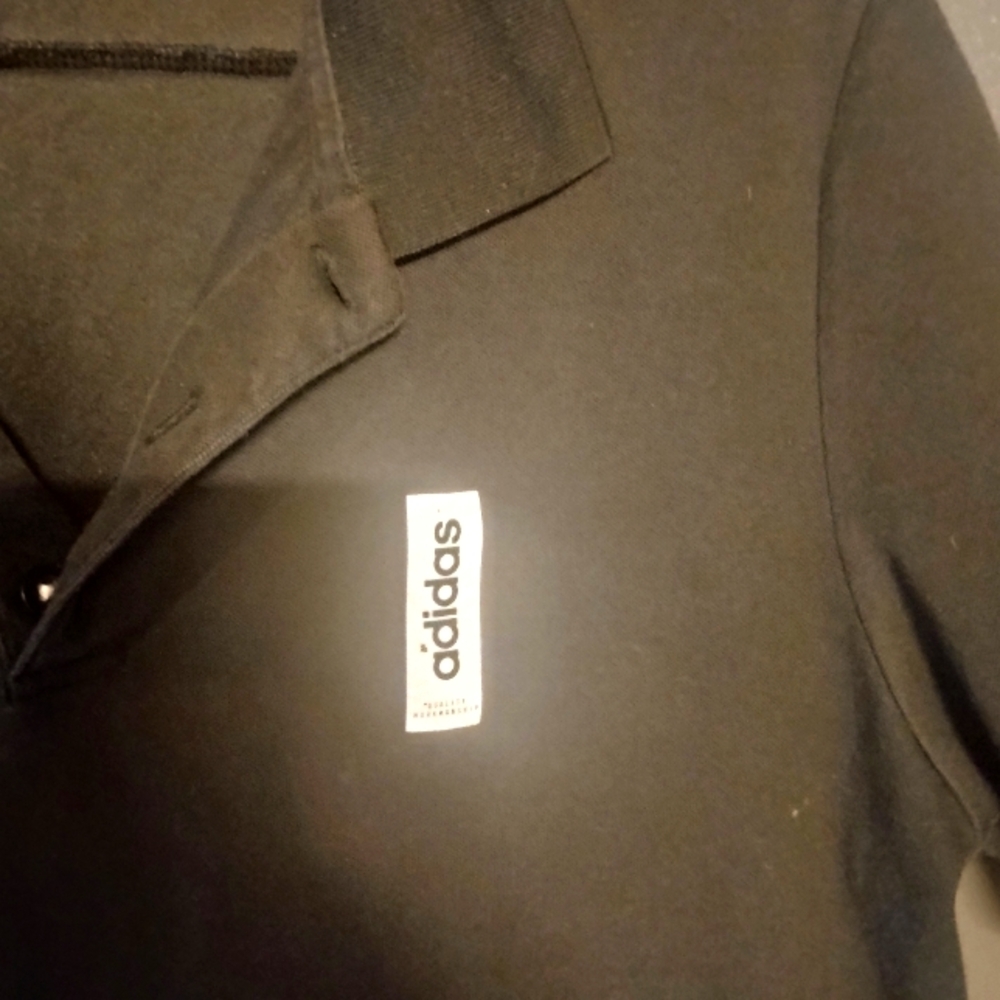 Adidas Men's collared shirt. Size Large